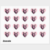 Bubblegum Kat Kopje Hart Sticker (Vel)