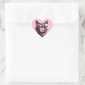 Bubblegum Kat Kopje Hart Sticker (Tas)