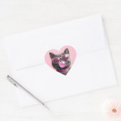 Bubblegum Kat Kopje Hart Sticker (Envelop)