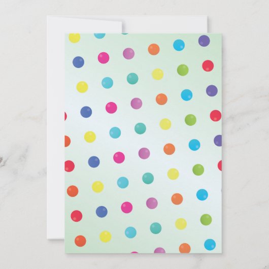 Bubblegum Machine Verjaardag snoepjes Uitnodiging (Achterkant)