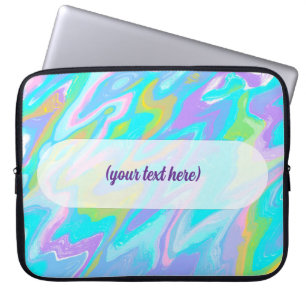 Bubblegum Marmer Textuur Vloeibare Verf Mengsel Laptop Sleeve