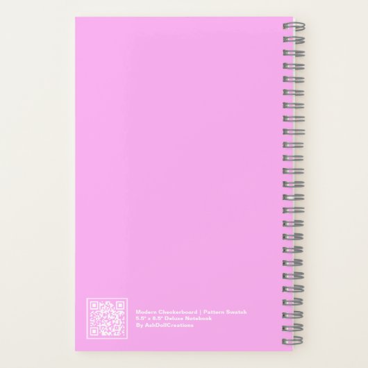 Bubblegum/Peach Modern Checkerboard Notebook Notitieboek (Achterkant)
