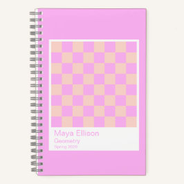 Bubblegum/Peach Modern Checkerboard Notebook Notitieboek