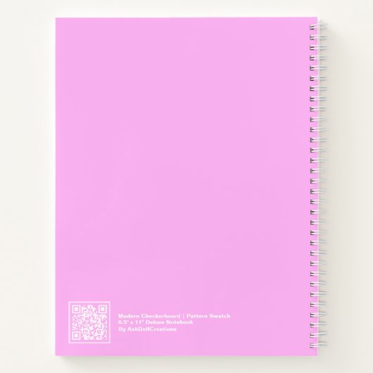 Bubblegum/Peach Modern Checkerboard Notebook Notitieboek (Achterkant)