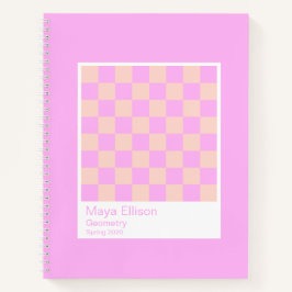 Bubblegum/Peach Modern Checkerboard Notebook Notitieboek