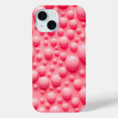 Bubblegum Pink 3D Bubbles iPhone Case Design (Achterkant)