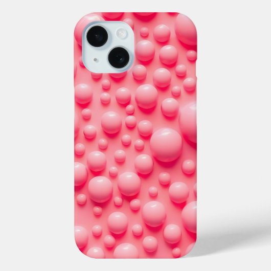 Bubblegum Pink 3D Bubbles iPhone Case Design (Achterkant)