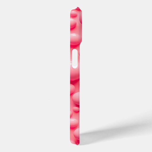 Bubblegum Pink 3D Bubbles iPhone Case Design (Achterkant / Rechts)
