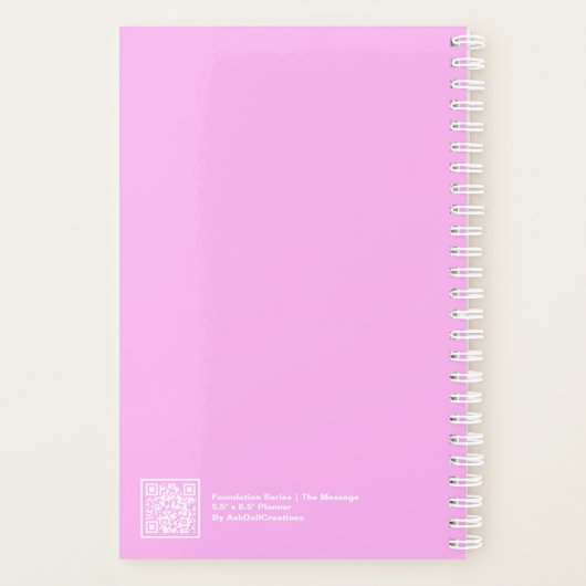 Bubblegum Pink Block Quote | Fully Customizable Planner (Achterkant)