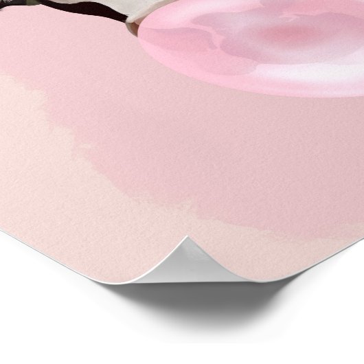 Bubblegum Pink Girly Koe Poster (Hoek)