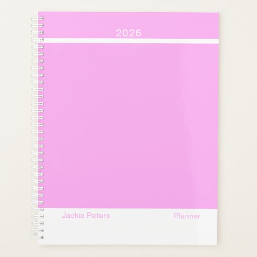 Bubblegum Pink Minimalist Planner (Voorkant)