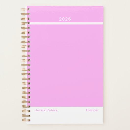 Bubblegum Pink Minimalist Planner (Voorkant)