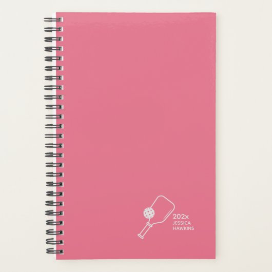 Bubblegum Pink Pickleball Personal Weekly Planner (Voorkant)