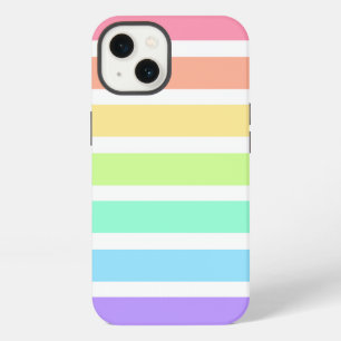 Bubblegum regenboog en witte strepen Case-Mate iPh iPhone 13 Hoesje