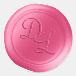 Bubblegum Roze 2 Letter Monogram Wax Seal Stickers