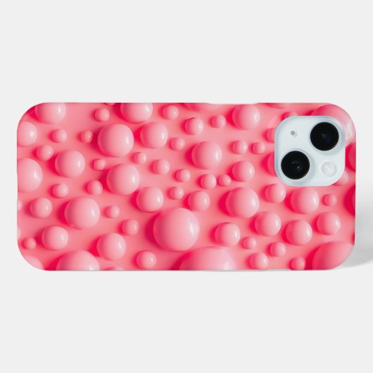 Bubblegum Roze 3D Bellen iPhone Hoesje Design (Achterkant (horizontaal))