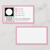 Bubblegum roze 4 sociale media pictogrammen Uw Log Visitekaartje (Voorkant / Achterkant)