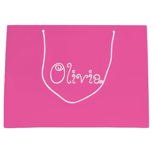 Bubblegum Roze Baby shower Gift Bag Groot Cadeauzakje (Voorkant)