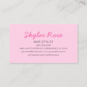 Bubblegum Roze en Hot Roze Girly Cute Visitekaartje (Achterkant)