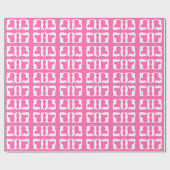 Bubblegum Roze en witte harten Cadeaupapier (Vlak)