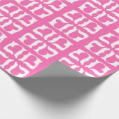 Bubblegum Roze en witte harten Cadeaupapier (Hoek)