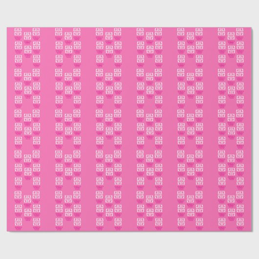 Bubblegum Roze en witte harten Cadeaupapier (Vlak)