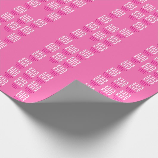 Bubblegum Roze en witte harten Cadeaupapier (Hoek)