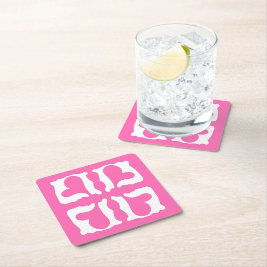 Bubblegum Roze en witte harten Kartonnen Onderzetters (Insitu)