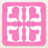 Bubblegum Roze en witte harten Kartonnen Onderzetters (Voorkant)