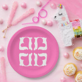 Bubblegum Roze en witte harten Papieren Bordje (Feest)