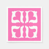 Bubblegum Roze en witte harten Servet (Voorkant)
