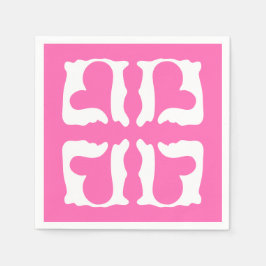Bubblegum Roze en witte harten Servet