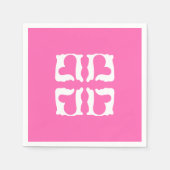 Bubblegum Roze en witte harten Servet (Voorkant)