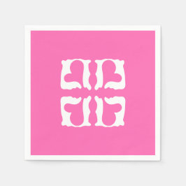 Bubblegum Roze en witte harten Servet