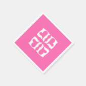 Bubblegum Roze en witte harten Servet (Hoek)