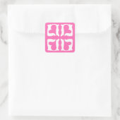 Bubblegum Roze en witte harten Vierkante Sticker (Tas)