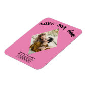 Bubblegum Roze Foto Bruiloft Save the Date Magneet (Linkerzijde)