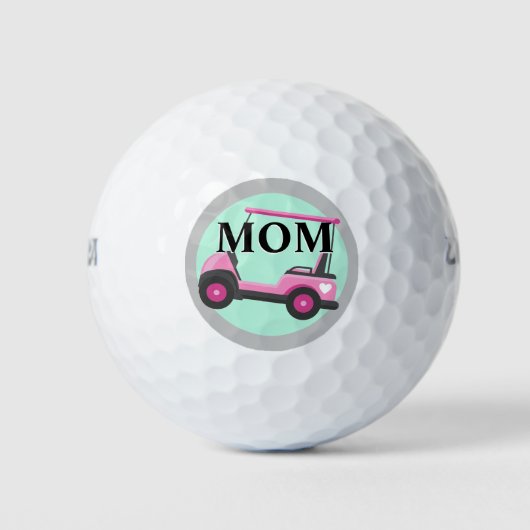 Bubblegum Roze Golfkar Mama's Golfballen (Voorkant)