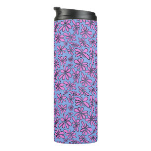 Bubblegum roze gratis spirit floral kleinschalig thermosbeker