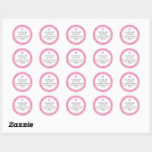Bubblegum Roze Hart & Stippen Cute Meisjesachtig A Ronde Sticker (Vel)