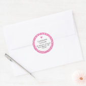 Bubblegum Roze Hart & Stippen Cute Meisjesachtig A Ronde Sticker (Envelop)