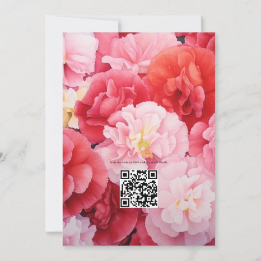 Bubblegum Roze, Katoen Snoep & Aardbei Bruiloft Kaart (Achterkant)