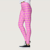 Bubblegum Roze Lila Liefde Hartelijk Valentijns af Leggings (Links)