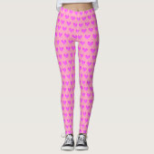 Bubblegum Roze Lila Liefde Hartelijk Valentijns af Leggings (Voorkant)
