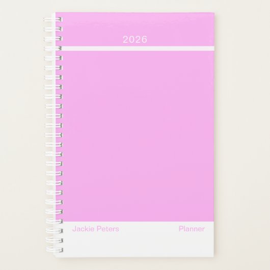 Bubblegum Roze Minimalistische Planner (Voorkant)