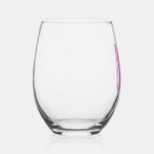 Bubblegum Roze Modern Monogram Initiaal Letter Wijnglas Zonder Voet (Rechts)