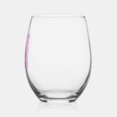 Bubblegum Roze Modern Monogram Initiaal Letter Wijnglas Zonder Voet (Links)