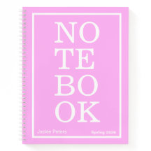Bubblegum Roze Moderne Grote "NOTEBOOK" Notitieboe