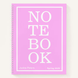 Bubblegum Roze Moderne Grote "NOTEBOOK" Notitieboe Notitieboek