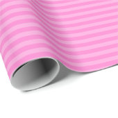Bubblegum Roze Monochromatische Streep Wrapping Pa Cadeaupapier (Rol Hoek)
